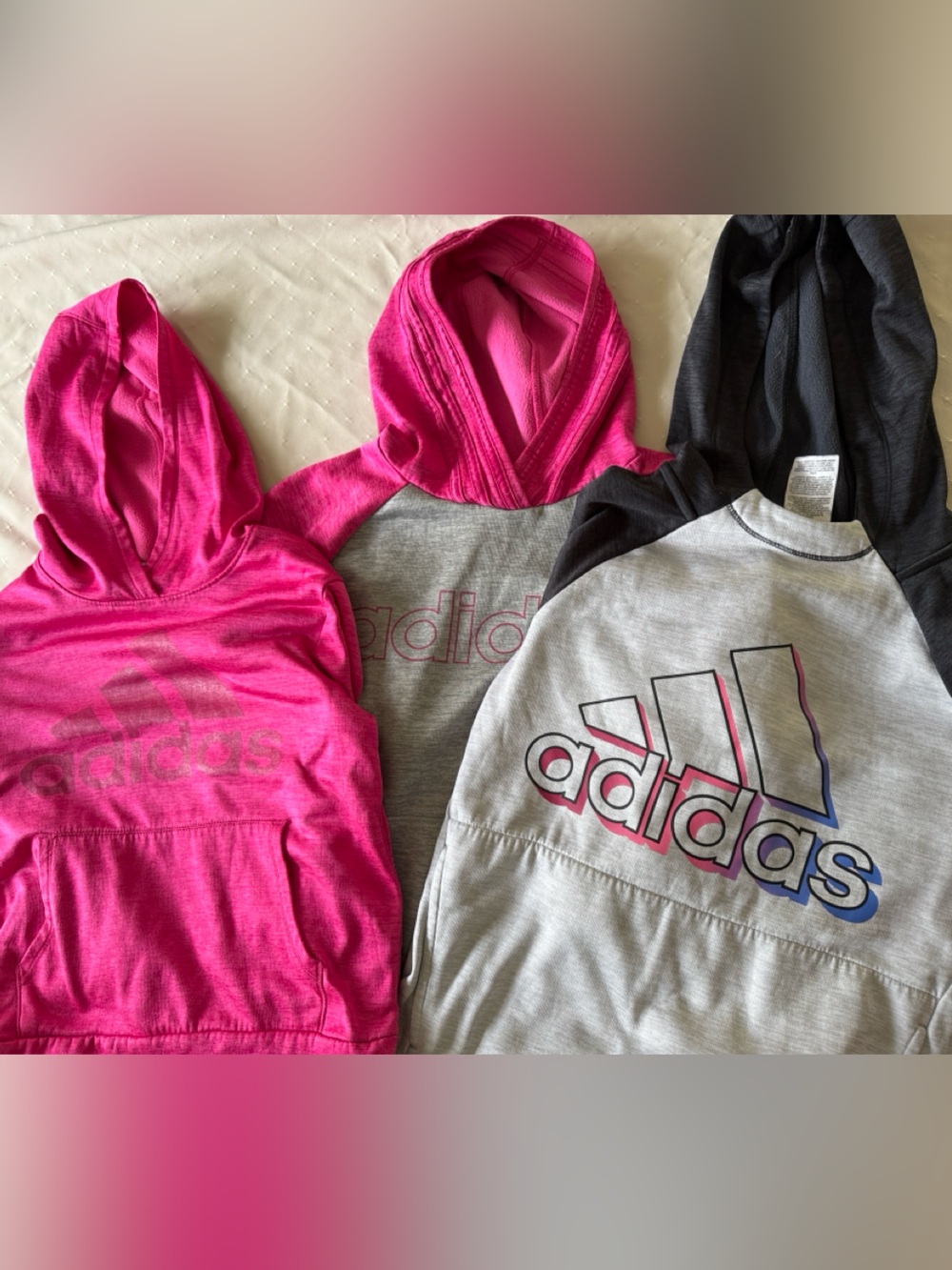 EUCO! Set of 3 Girls Adidas Performance Hoodies - Size M (10-12)